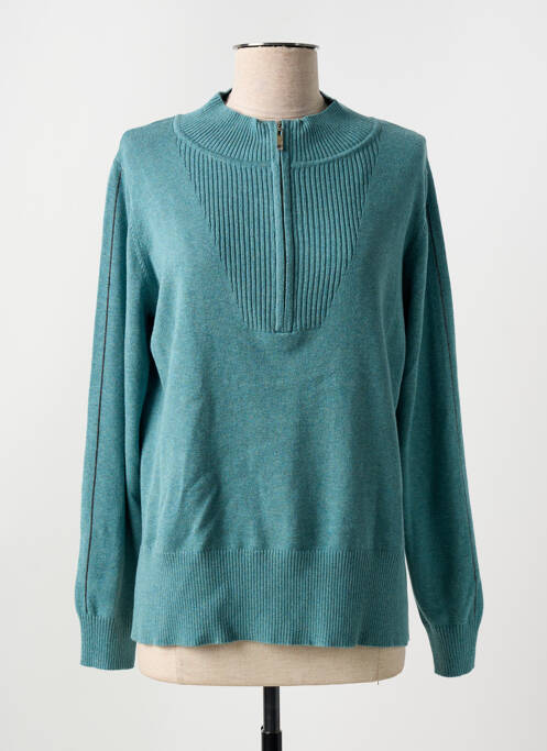 Pull stretch manches longues bleu MARBLE femme