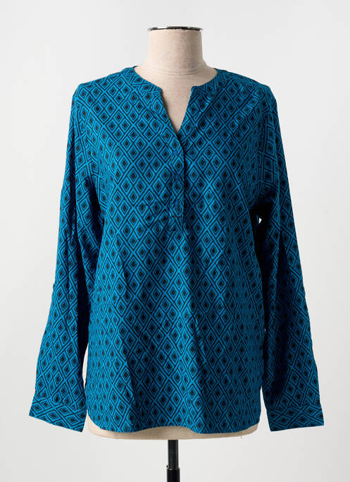 Blouse tissage popeline manches longues bleu CECIL femme