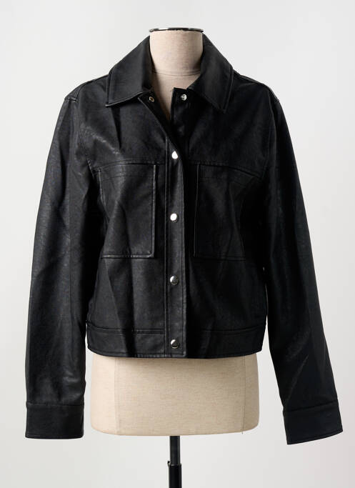 Veste simili cuir fermeture pressionnée noir TIFFOSI femme