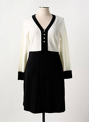 Robe mi-longue manches longues manches longues noir MARBLE femme