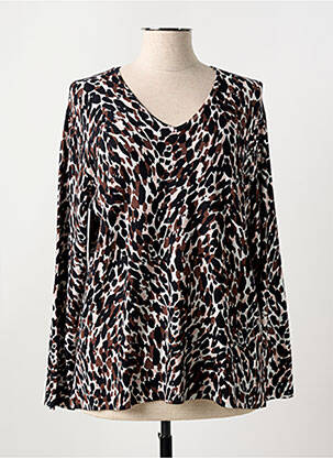 Pull coupe droite manches longues noir MARBLE femme