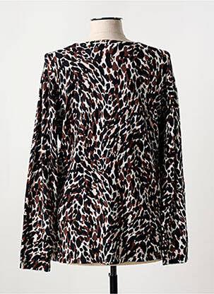 Pull coupe droite manches longues noir MARBLE femme