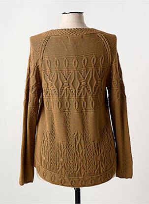 Gilet manches longues col rond marron BARILOCHE femme