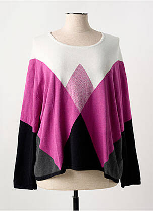 Pull coupe droite manches longues violet MARBLE femme