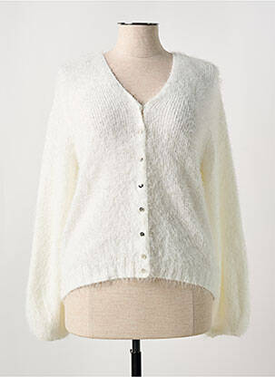 Gilet manches longues coupe cintrée blanc MARBLE femme