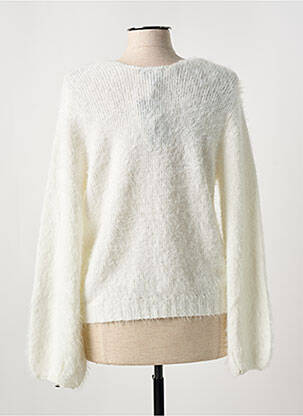 Gilet manches longues maille maille poilu blanc MARBLE femme