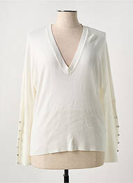 Pull coupe cintrée manches longues blanc MARBLE femme