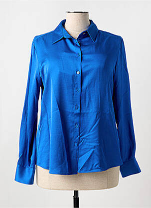 Chemisier coupe droite manches longues bleu BARILOCHE femme