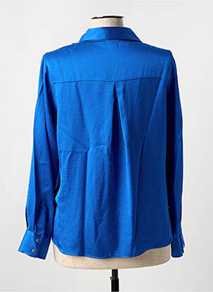 Chemisier coupe droite manches longues bleu BARILOCHE femme