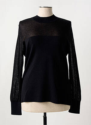 Pull coupe cintrée manches longues noir EVA KAYAN femme