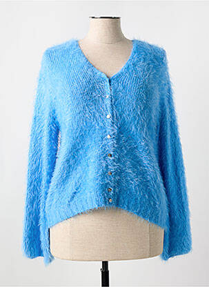 Gilet manches longues coupe cintrée bleu MARBLE femme