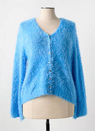 Gilet manches longues maille maille poilu bleu MARBLE femme