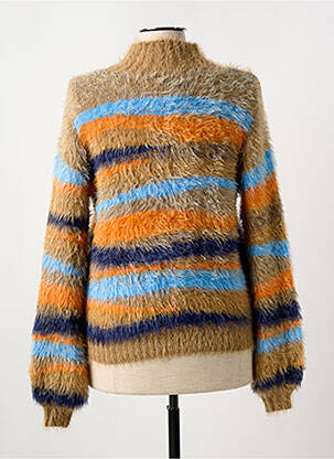 Pull coupe cintrée manches longues marron MARBLE femme