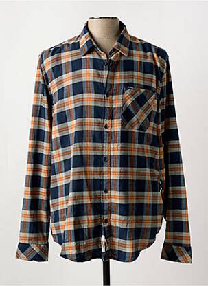 Chemise manches longues coupe droite bleu GARCIA homme