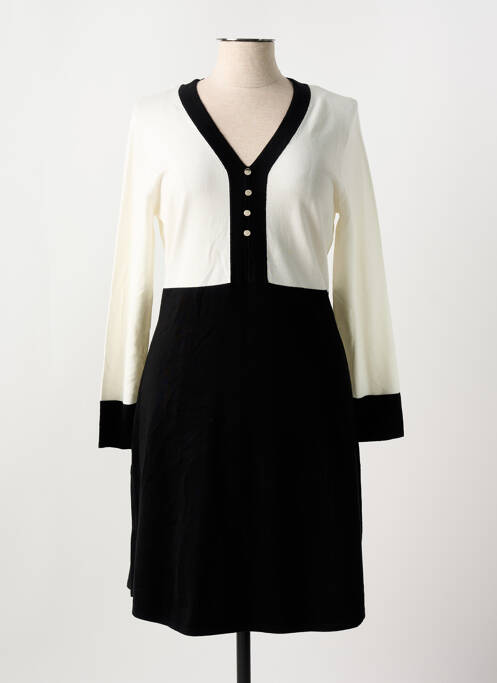 Robe mi-longue manches longues manches longues noir MARBLE femme