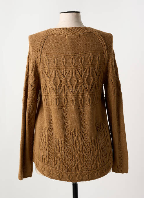 Gilet manches longues coupe cintrée marron BARILOCHE femme