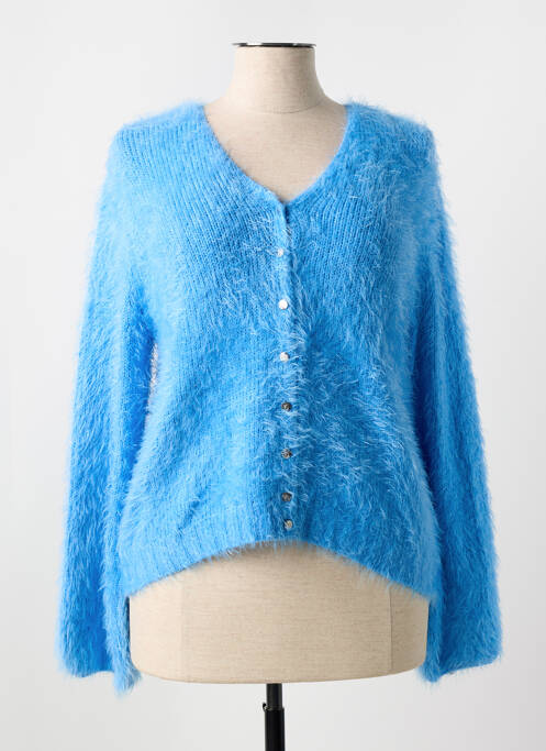 Gilet manches longues maille maille poilu bleu MARBLE femme
