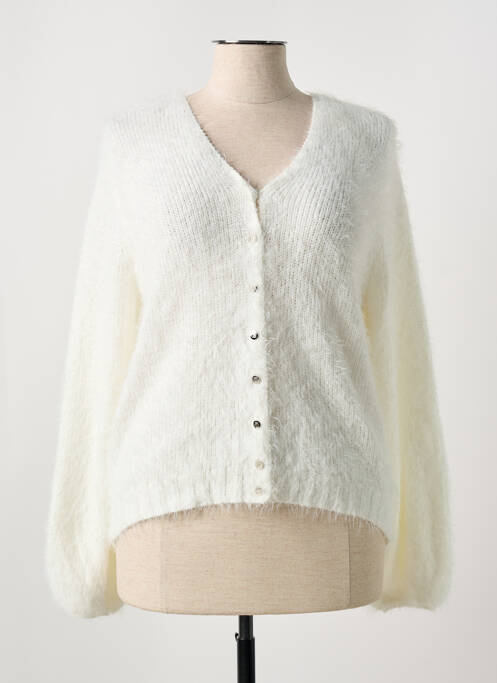 Gilet manches longues blanc MARBLE pour femme