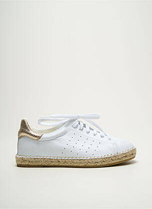 Espadrilles tissage satiné talon plat jusqu'à 3cm or LA MAISON DE L'ESPADRILLE femme