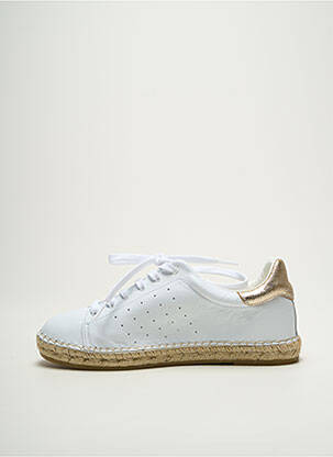 Espadrilles tissage satiné talon plat jusqu'à 3cm or LA MAISON DE L'ESPADRILLE femme