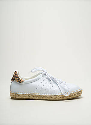 Espadrilles fermeture lacets talon plat jusqu'à 3cm blanc SMS femme