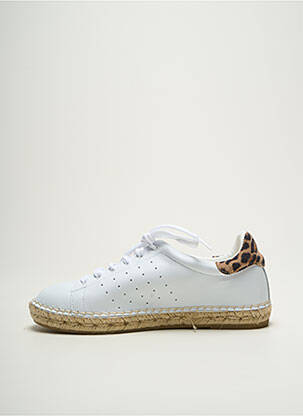 Espadrilles fermeture lacets talon plat jusqu'à 3cm blanc SMS femme