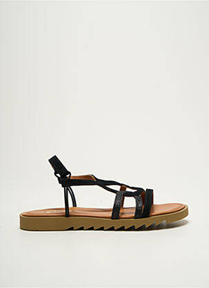 Sandales/nu pieds tissage satiné talon plat jusqu'à 3cm noir SMS femme