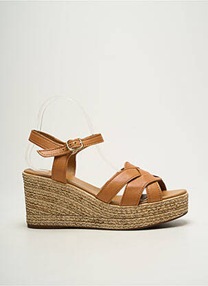 Sandales/nu pieds matière lisse talon de 7 à 9cm marron ALIWELL femme