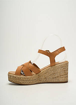 Sandales/nu pieds matière lisse talon de 7 à 9cm marron ALIWELL femme