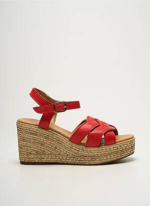 Sandales/nu pieds matière lisse talon de 7 à 9cm rouge ALIWELL femme