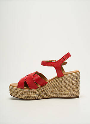 Sandales/nu pieds matière lisse talon de 7 à 9cm rouge ALIWELL femme