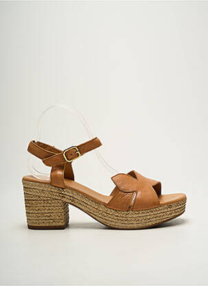 Sandales/nu pieds semi compensé talon de 7 à 9cm marron ALIWELL femme