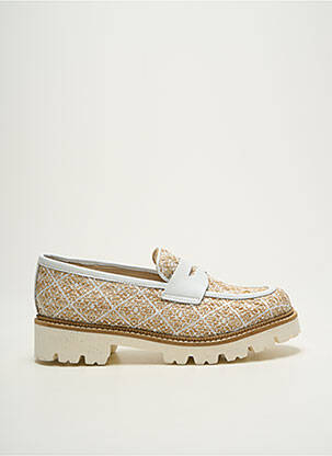 Mocassins tissage satiné talon plat jusqu'à 3cm blanc MYMA femme