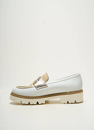 Mocassins tissage satiné talon de 4 à 6cm blanc MYMA femme