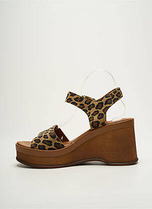 Sandales/nu pieds talon compensé talon de 7 à 9cm marron REQINS femme