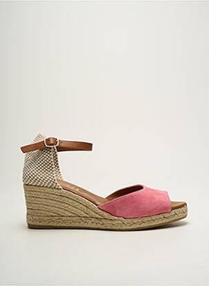 Espadrilles nubuck talon de 7 à 9cm rose LA MAISON DE L'ESPADRILLE femme