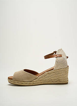 Espadrilles nubuck talon de 7 à 9cm beige LA MAISON DE L'ESPADRILLE femme