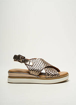 Sandales/nu pieds matière lisse talon de 4 à 6cm marron INUOVO femme