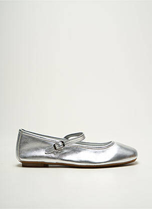 Ballerines matière lisse talon plat jusqu'à 3cm argent REQINS femme