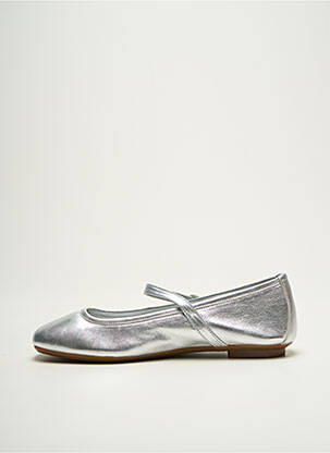 Ballerines matière lisse talon plat jusqu'à 3cm argent REQINS femme