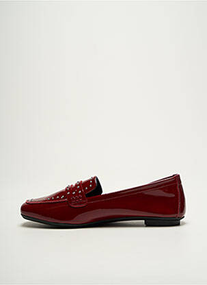 Mocassins matière lisse talon plat jusqu'à 3cm rouge REQINS femme