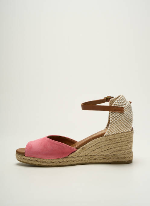 Espadrilles nubuck talon de 7 à 9cm rose LA MAISON DE L'ESPADRILLE femme