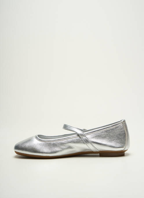 Ballerines matière lisse talon plat jusqu'à 3cm argent REQINS femme