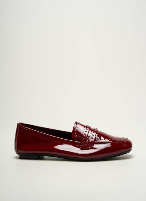 Mocassins chiquet talon plat jusqu'à 3cm rouge REQINS femme