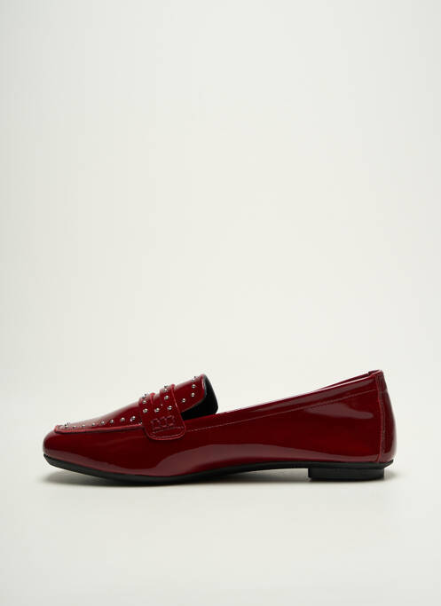 Mocassins chiquet talon plat jusqu'à 3cm rouge REQINS femme