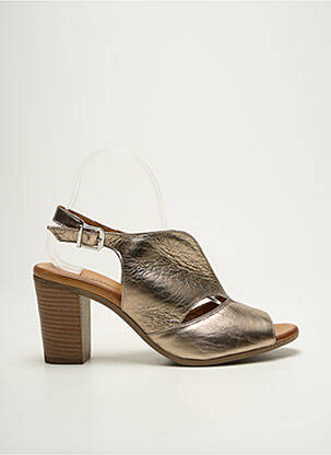 Sandales/nu pieds matière lisse talon de 7 à 9cm or COCO ET ABRICOT femme