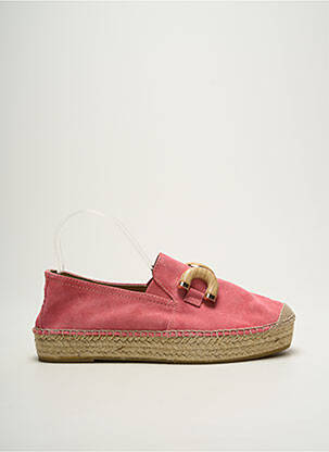 Espadrilles nubuck talon plat jusqu'à 3cm rose LA MAISON DE L'ESPADRILLE femme