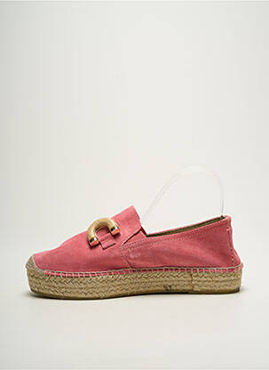 Espadrilles nubuck talon plat jusqu'à 3cm rose LA MAISON DE L'ESPADRILLE femme