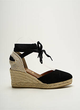 Espadrilles nubuck talon de 7 à 9cm noir LA MAISON DE L'ESPADRILLE femme