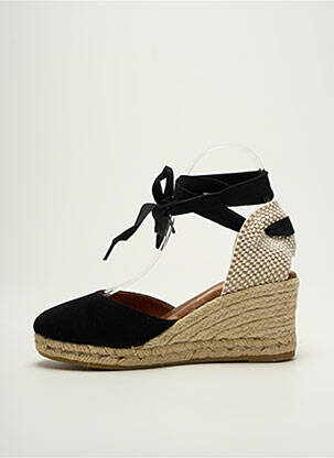Espadrilles nubuck talon de 7 à 9cm noir LA MAISON DE L'ESPADRILLE femme